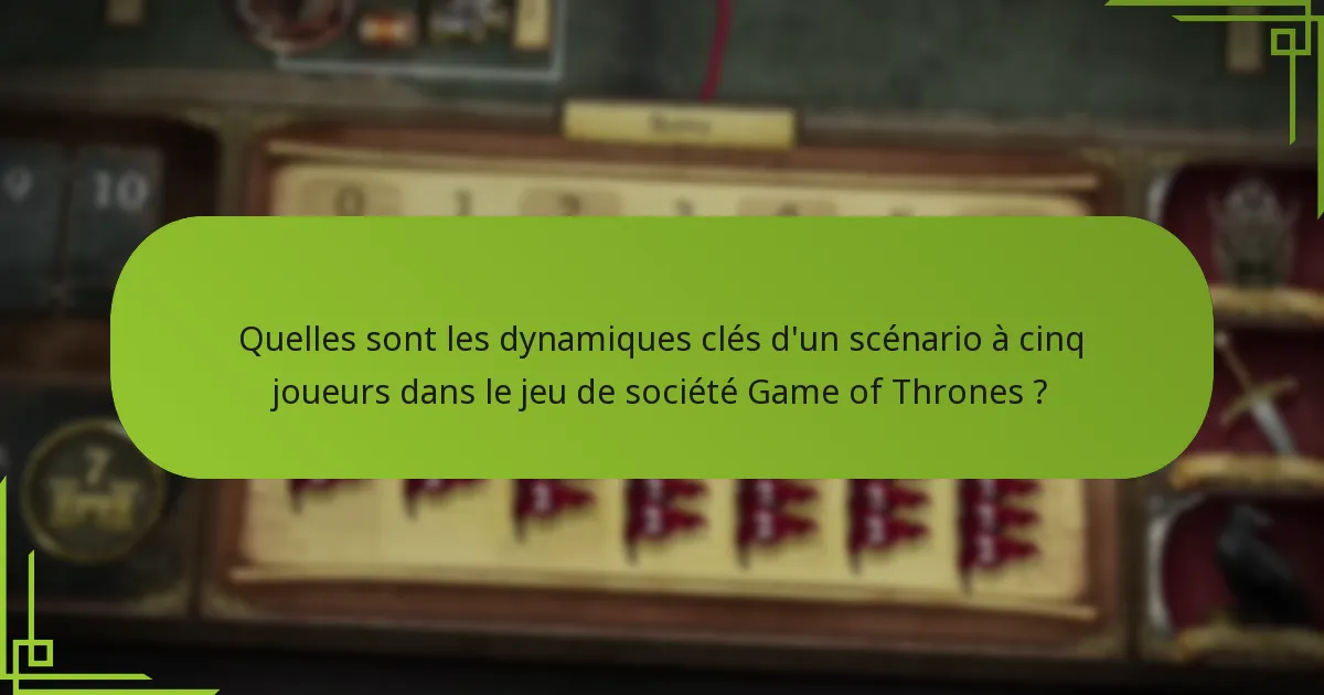 Quelles sont les variations de configuration recommandées pour un jeu à cinq joueurs ?